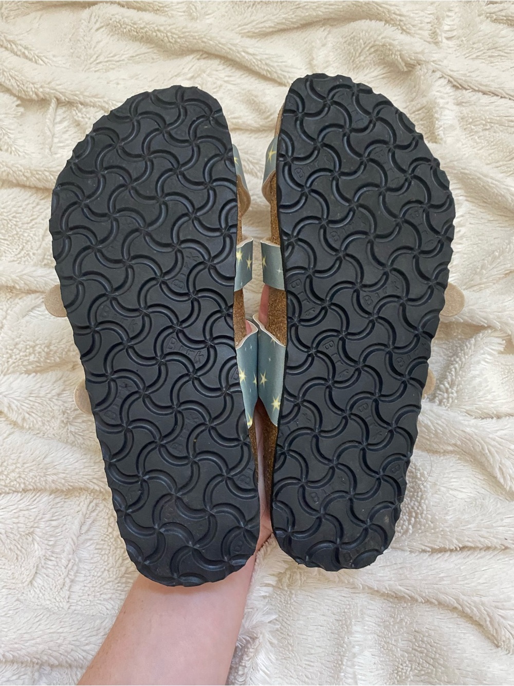Birki's by Birkenstock blue-gray star cross-strap sandals Sz 7 - Picture 5 of 6